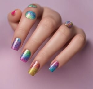 Rainbow Nail Design and Art 