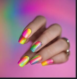 Rainbow Nail Design and Art 