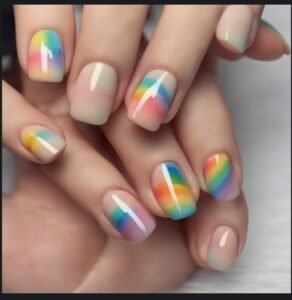 Rainbow Nail Design and Art 