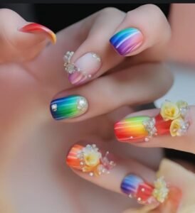 Rainbow Nail Design and Art 