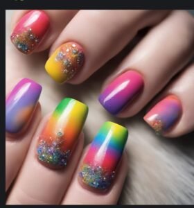 Rainbow Nail Design and Art 