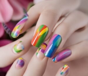 Rainbow Nail Design and Art 